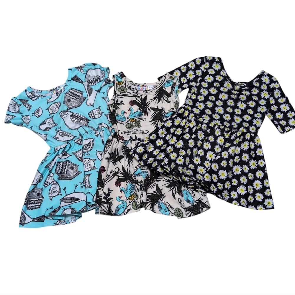 Dot Dot Smile Baby‎ Girl Dresses Size 6-12 Months Lot Of 3